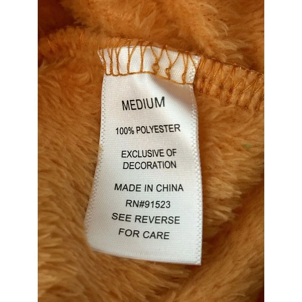 Halloween Pajamas M Pumpkin Adult Bodysuit Soft Orange TRICK OR‎ TREAT NWT
